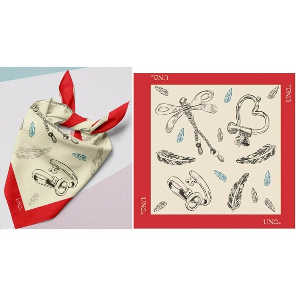 New Uno De 50 Iconic Scarf Feels And Looks Like Silk. 38” X 38” - Picture 1 of 5